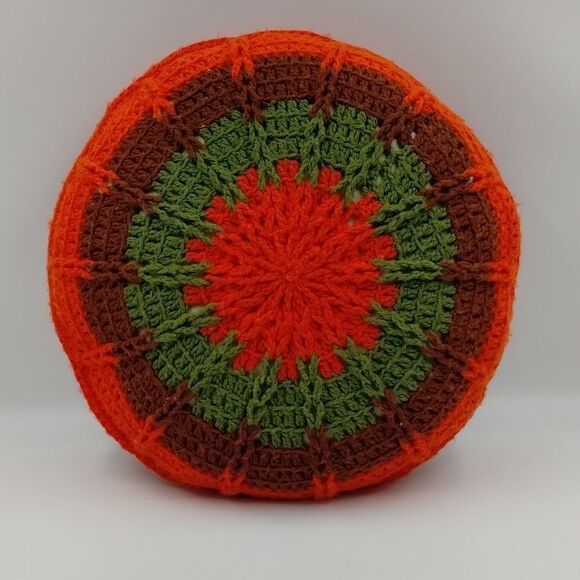 Vint Crochet Pillow - Handmade Home Decor Accent - Picture 4 of 4